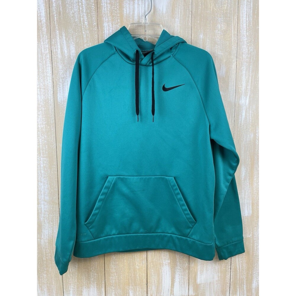 Nike Dr-fit Hoodie Men's M Teal Green Swoosh Logo Warm *READ